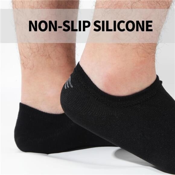 No Show Socks Womens Mens Low Cut Invisible Liner Ankle Socks Non Slip 6 10 Pack - Picture 2 of 7